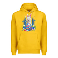 Lemon Bunny Maltese With Egg Basket Easter Flower Hunting Egg Premium Hoodie - minhPixels