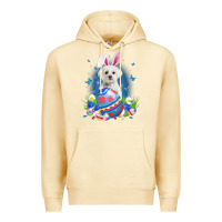 Pina Colada Bunny Maltese With Egg Basket Easter Flower Hunting Egg Premium Hoodie - minhPixels