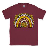 Burgundy sunflower sports rainbow Classic Tee - RacoonDesign