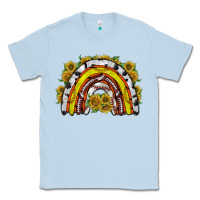 Dusty Blue sunflower sports rainbow Classic Tee - RacoonDesign