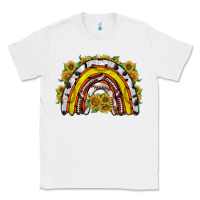 White sunflower sports rainbow Classic Tee - RacoonDesign