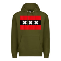 Army Green amsterdam flag souvenir heritage travel gift t shirt Premium Hoodie - minhPixels