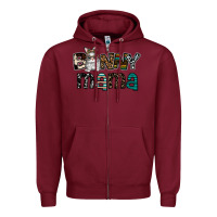 Burgundy Bunny mama Zipper Hoodie - CowhideDigitalArt