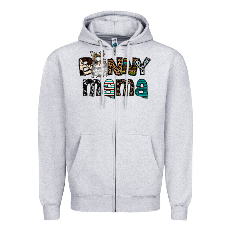 Bunny Mama Zipper Hoodie by CowhideDigitalArt | Teevron