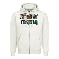 Oatmeal Heather Bunny mama Zipper Hoodie - CowhideDigitalArt