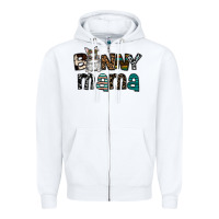 White Bunny mama Zipper Hoodie - CowhideDigitalArt