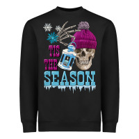 Black tis the season winter skull Heavyweight Sweatshirt - FaDigitalArtStudio