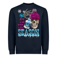 Navy tis the season winter skull Heavyweight Sweatshirt - FaDigitalArtStudio