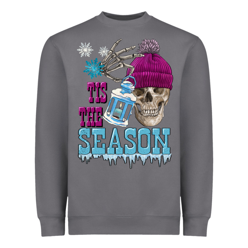 Tis The Season Winter Skull Heavyweight Sweatshirt by FaDigitalArtStudio | Teevron