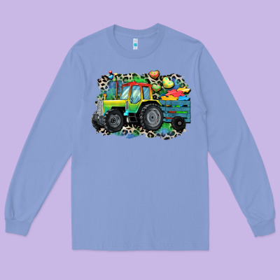 Autism Farm Tractor Long Sleeve Tee Designed By Cowgirlartshop