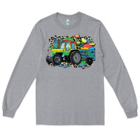 Heather Grey Autism farm tractor Long Sleeve Tee - CowGirlArtShop