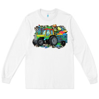 White Autism farm tractor Long Sleeve Tee - CowGirlArtShop