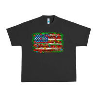 Pigment Black Christmas American flag 4th of july Urban Heavy Tee - HowdyJamesFarm