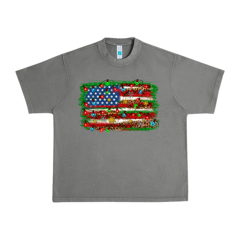 Christmas American Flag 4th Of July Urban Heavy Tee by HowdyJamesFarm | Teevron