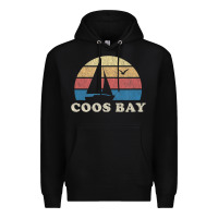 Black Coos Bay Or Vintage Sailboat 70S Throwback Sunset Premium Hoodie - minhPixels