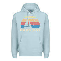 Blue Mist Coos Bay Or Vintage Sailboat 70S Throwback Sunset Premium Hoodie - minhPixels