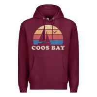 Burgundy Coos Bay Or Vintage Sailboat 70S Throwback Sunset Premium Hoodie - minhPixels