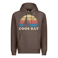 Coffee Coos Bay Or Vintage Sailboat 70S Throwback Sunset Premium Hoodie - minhPixels