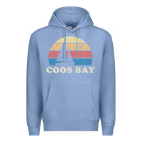 Colony Blue Coos Bay Or Vintage Sailboat 70S Throwback Sunset Premium Hoodie - minhPixels