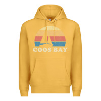 Mustard Coos Bay Or Vintage Sailboat 70S Throwback Sunset Premium Hoodie - minhPixels