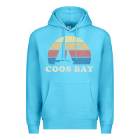 Ocean Blue Coos Bay Or Vintage Sailboat 70S Throwback Sunset Premium Hoodie - minhPixels