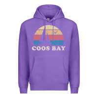 Purple Coos Bay Or Vintage Sailboat 70S Throwback Sunset Premium Hoodie - minhPixels