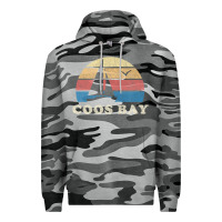 Slate Camo Coos Bay Or Vintage Sailboat 70S Throwback Sunset Premium Hoodie - minhPixels