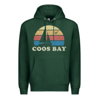 Sports Green Coos Bay Or Vintage Sailboat 70S Throwback Sunset Premium Hoodie - minhPixels