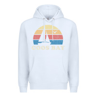 White Coos Bay Or Vintage Sailboat 70S Throwback Sunset Premium Hoodie - minhPixels