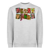 Heather Grey Merry Vibes Heavyweight Sweatshirt - FaDigitalArtStudio