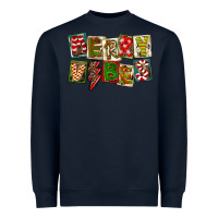 Navy Merry Vibes Heavyweight Sweatshirt - FaDigitalArtStudio