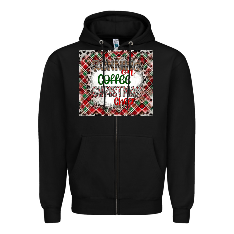Running On Coffee And Christmas Zipper Hoodie by CowhideDigitalArt | Teevron