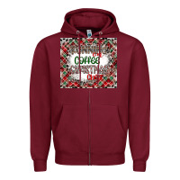 Burgundy Running on Coffee And Christmas Zipper Hoodie - CowhideDigitalArt