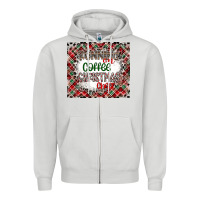 Dove Grey Running on Coffee And Christmas Zipper Hoodie - CowhideDigitalArt