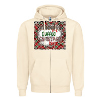 Sandshell Running on Coffee And Christmas Zipper Hoodie - CowhideDigitalArt