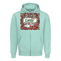Seafoam Running on Coffee And Christmas Zipper Hoodie - CowhideDigitalArt