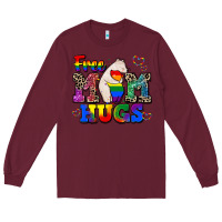 Burgundy pride free mom hugs Long Sleeve Tee - CowGirlArtShop