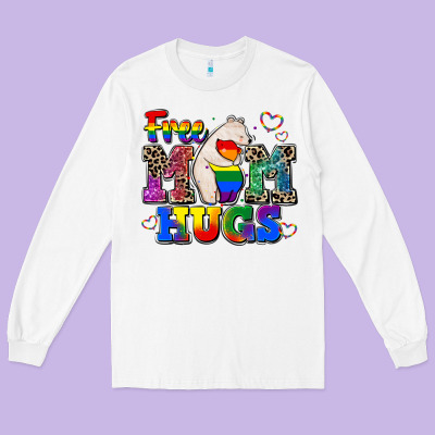 Pride Free Mom Hugs Long Sleeve Tee Designed By Cowgirlartshop