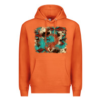 Carrot aztec turquoise glitter cowhide  tooled leather ba Premium Hoodie - FaDigitalArtStudio
