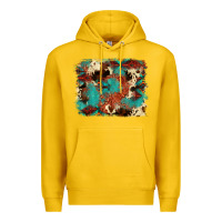 Lemon aztec turquoise glitter cowhide  tooled leather ba Premium Hoodie - FaDigitalArtStudio