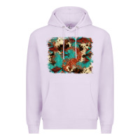 Lilac aztec turquoise glitter cowhide  tooled leather ba Premium Hoodie - FaDigitalArtStudio