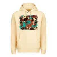 Pina Colada aztec turquoise glitter cowhide  tooled leather ba Premium Hoodie - FaDigitalArtStudio