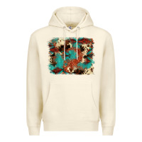 Sandshell aztec turquoise glitter cowhide  tooled leather ba Premium Hoodie - FaDigitalArtStudio