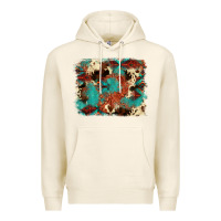 Tofu aztec turquoise glitter cowhide  tooled leather ba Premium Hoodie - FaDigitalArtStudio