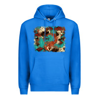 True Royal aztec turquoise glitter cowhide  tooled leather ba Premium Hoodie - FaDigitalArtStudio
