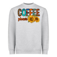 Heather Grey coffee please western doodle letters Heavyweight Sweatshirt - FaDigitalArtStudio