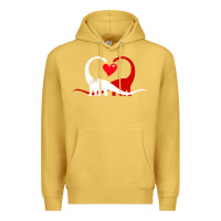 Antique Gold funny hearts love dinosaur valentine s day gift boys girls Premium Hoodie - minhPixels