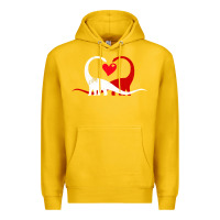 Lemon funny hearts love dinosaur valentine s day gift boys girls Premium Hoodie - minhPixels