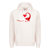 Pale Pink funny hearts love dinosaur valentine s day gift boys girls Premium Hoodie - minhPixels