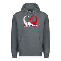 Rock funny hearts love dinosaur valentine s day gift boys girls Premium Hoodie - minhPixels